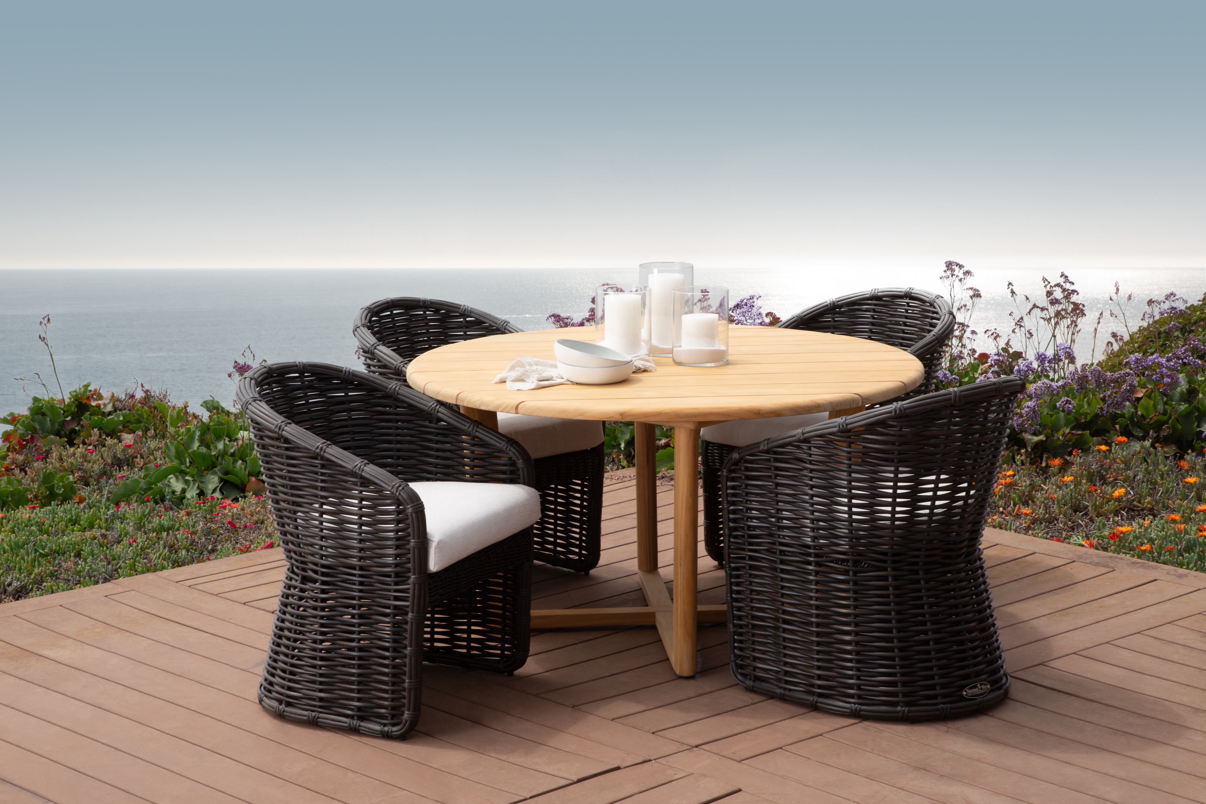 Natural Teak 56" Rd. Dining Table