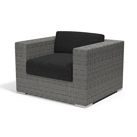 Contemporary Outdoor Club Chair with Weather Resistant Cushions