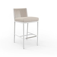 Coastal Outdoor Bar Stool with Rope Back Detailing