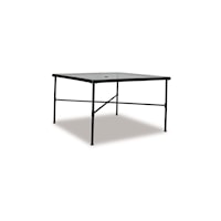 Traditional Rectangular Dining Table with Tempered Glass Top