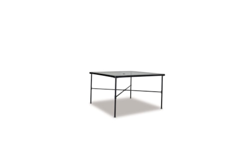 Traditional Rectangular Dining Table with Tempered Glass Top