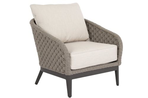 Coastal Outdoor Club Chair with Handwoven Back