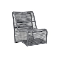 Contemporary Armless Club Chair with Weather Resistant Materials