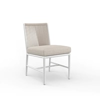 Coastal Outdoor Dining Chair with Rope Back Detailing