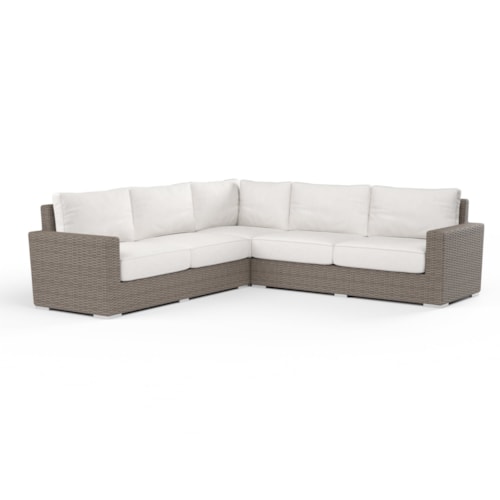 Coastal Outdoor Resin Wicker Sectional Sofa
