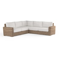 Transitional Outdoor Resin Wicker Sectional Sofa