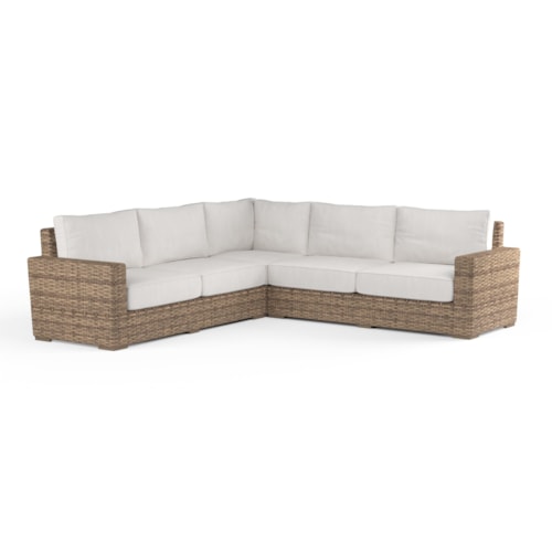 Coastal Outdoor Resin Wicker Sectional Sofa