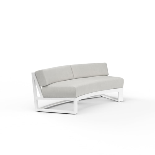 Contemporary Outdoor Armless Curved Sofa