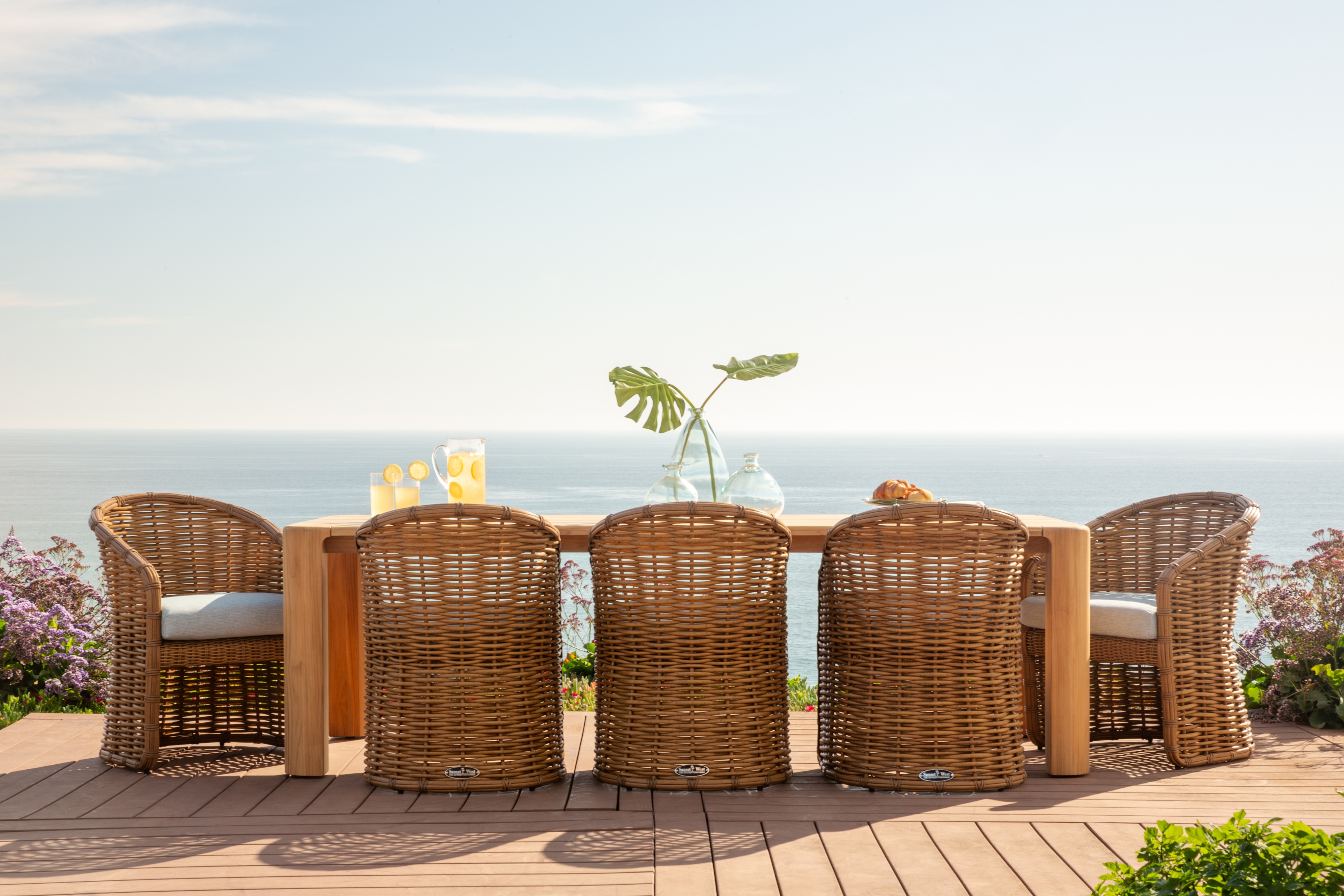 Sunset West Natural Teak Natural Teak 96" Rect. Dining Table