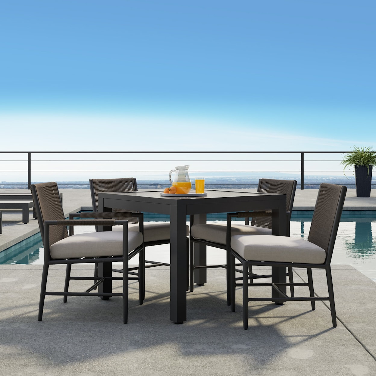 Sunset West Pietra Outdoor Armless Dining Chair