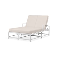 Transitional Cushioned Adjustable Outdoor Double Chaise