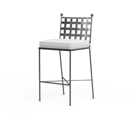 Traditional Outdoor Barstool with Cushioned Seat