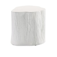 Contemporary Outdoor Tree Trunk Concrete End Table