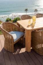 Sunset West Natural Teak Natural Teak Modern 96" Rectangular Dining Table