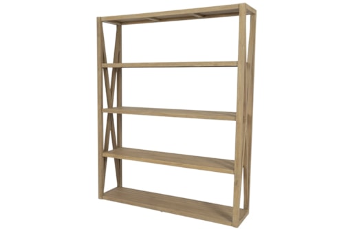 Coastal 4-Shelf Bookcase with Open Back