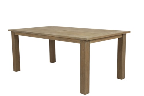 Coastal Rectangular Dining Table with Umbrella Hole and Cap