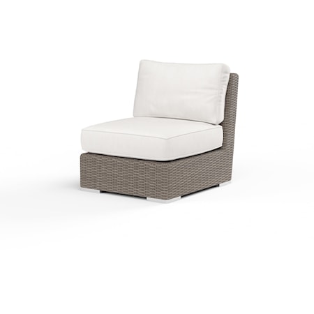 Outdoor Cushioned Armless Club Chair