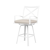 Transitional Cushioned Swivel Counter Stool