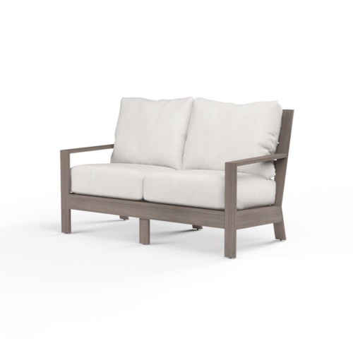 Transitional Outdoor Loveseat