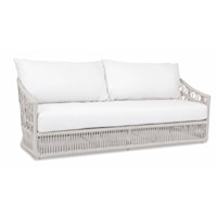Coastal Upholstered Outdoor Sofa with Rope Detailing