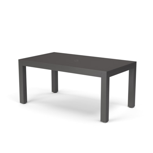 Contemporary Outdoor Rectangular Dining Table with Slatted Top