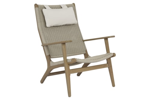 Coastal Upholstered Chair with Head Cushion