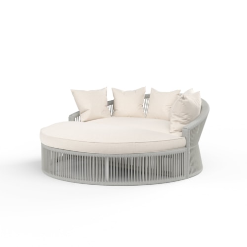 Coastal Outdoor Cushioned Daybed with Pillows