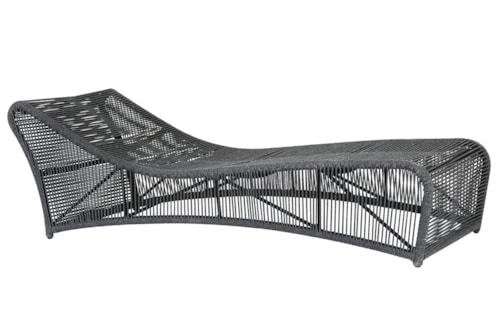 Contemporary Cushionless Chaise with Weather Resistant Materials