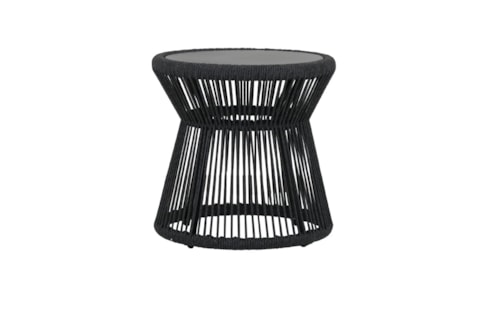 Contemporary Outdoor Round End Table with Granite Top