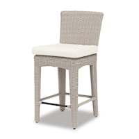 Transitional Outdoor Counter Stool with Resin Wicker