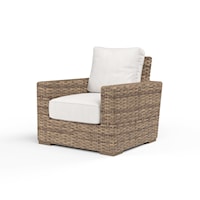 Transitional Outdoor Resin Wicker Club Chair