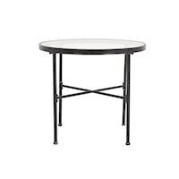 Traditional Round Bistro Table with Tempered Glass Top