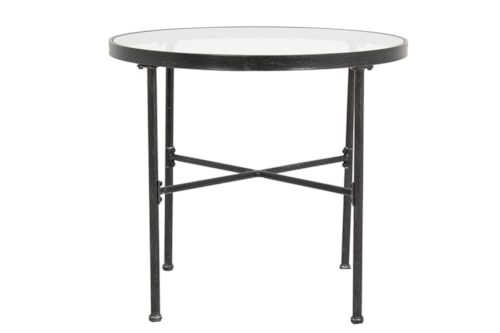 Traditional Round Bistro Table with Tempered Glass Top