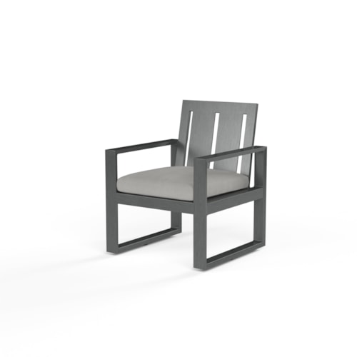 Contemporary Outdoor Dining Chair with Cushioned Seat
