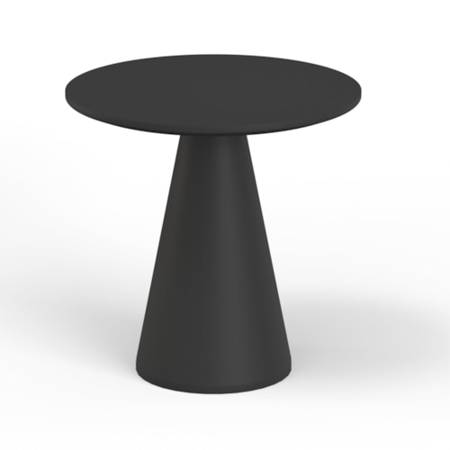 Contemporary Outdoor Round Pub Table with Single Pedestal Base