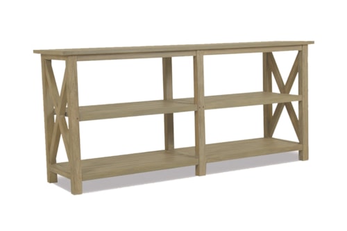 Coastal 2-Shelf Rectangular Console Table