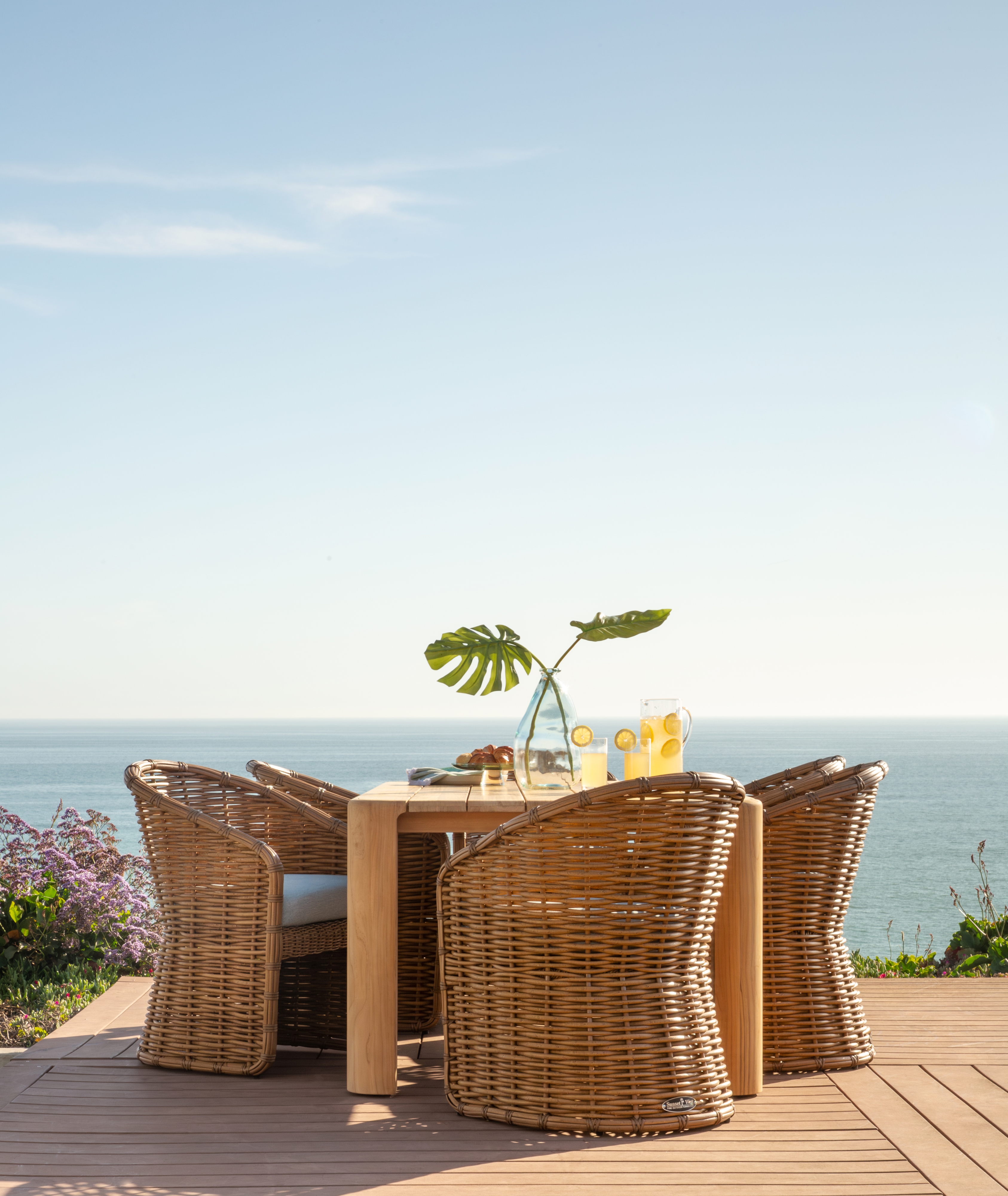 Sunset West Natural Teak Natural Teak 96" Rect. Dining Table