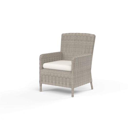 Transitional Outdoor Dining Chair with Wicker Detailing