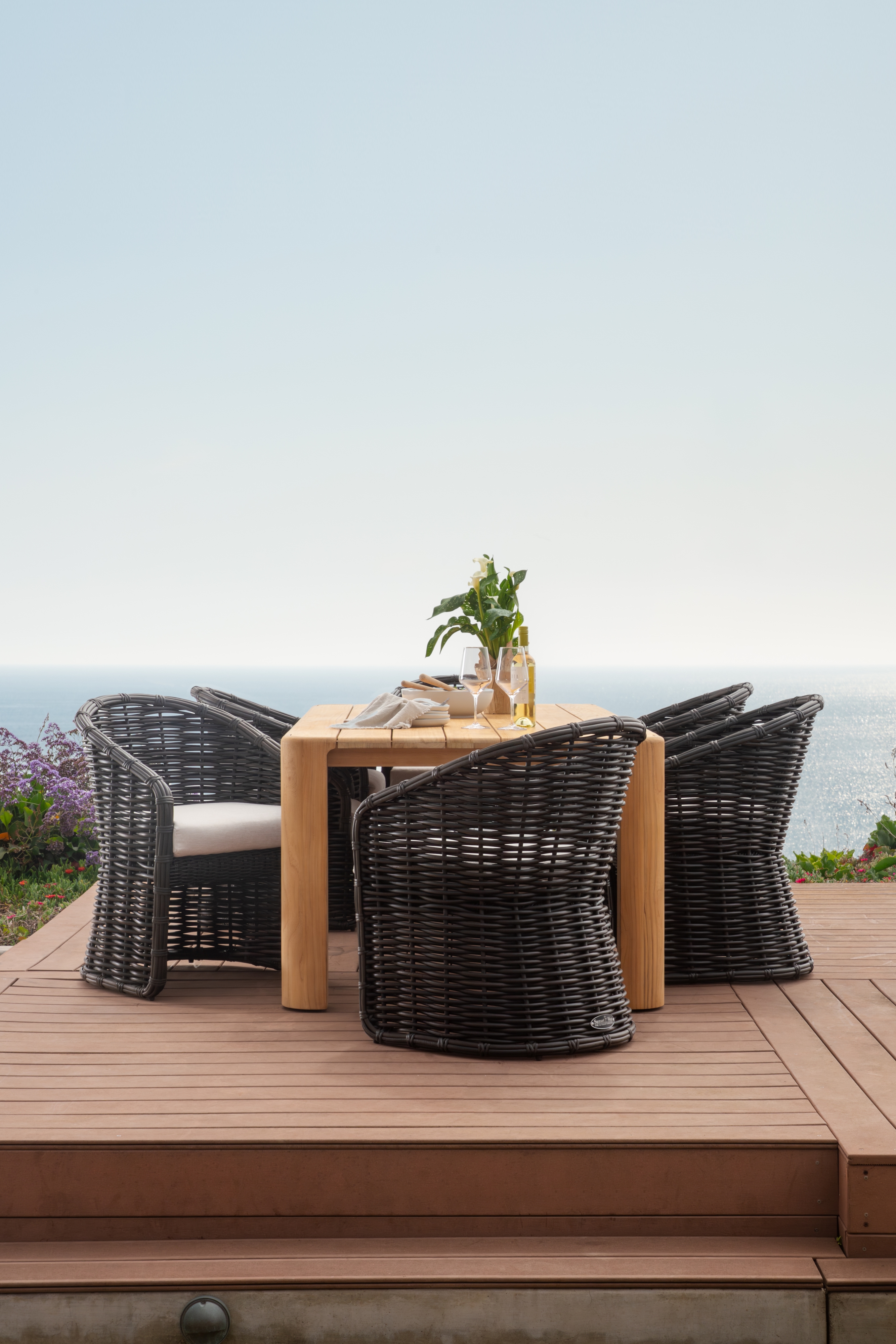 Sunset West Natural Teak Natural Teak 96" Rect. Dining Table