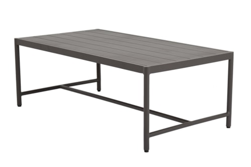 Contemporary Outdoor Coffee Table with Metal Legs