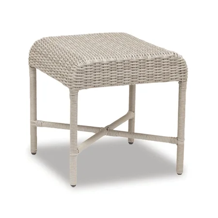 Transitional Outdoor End Table with Resin Wicker