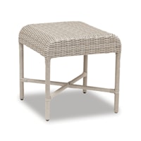 Transitional Outdoor End Table with Resin Wicker
