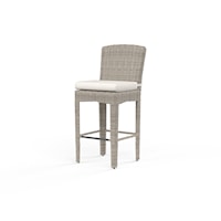 Transitional Outdoor Barstool with Resin Wicker