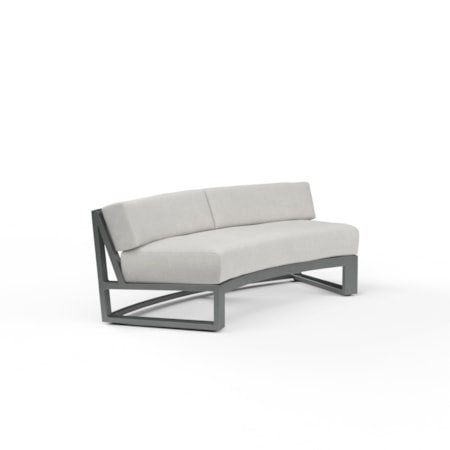 Outdoor Armless Curved Loveseat