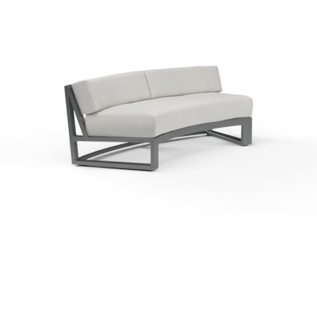 Outdoor Armless Curved Loveseat