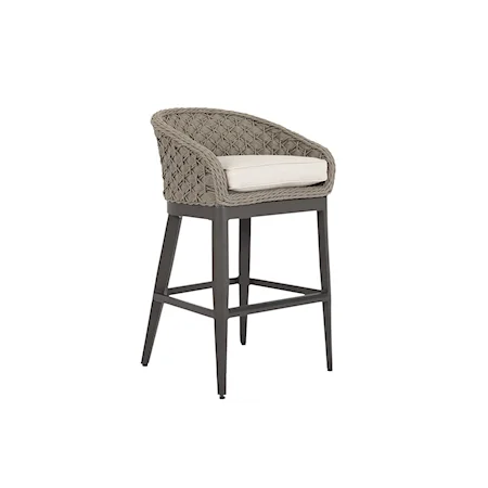 Contemporary Upholstered Barstool with Weather Resistant Materials