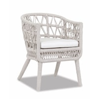 Outdoor Coastal Dining Chair with Rope Detailing