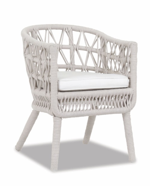 Coastal Outdoor Dining Chair with Rope Detailing