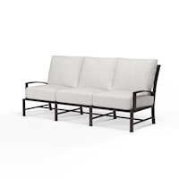 Contemporary Upholstered Sofa with Open X Back