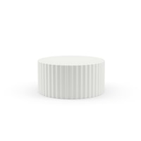 Contemporary Outdoor Round Coffee Table with Fluted Design
